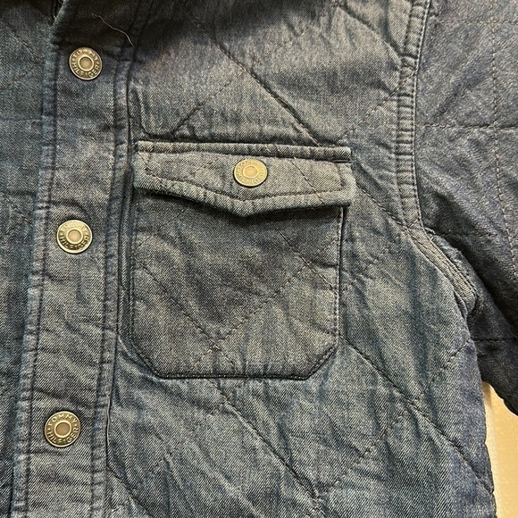 Kids Tommy Hilfiger Quilted Blue Denim Lined Snap Up Jacket Size 4 - Picture 3 of 5